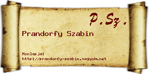 Prandorfy Szabin névjegykártya
